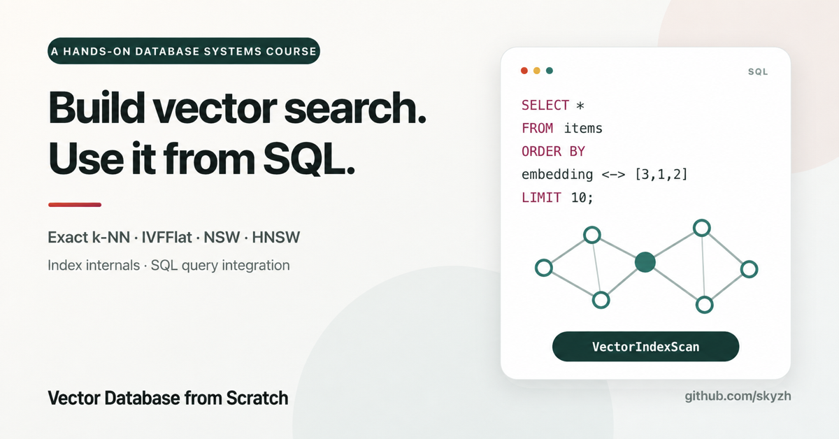 Vector Database from Scratch — Build vector search, then use it from SQL